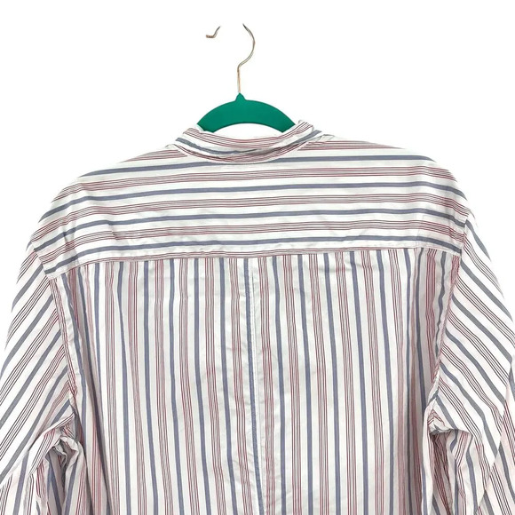 Frank & Eileen Finbar Button Down Shirt White‎ Red Blue Pinstripe Mens Size XL - Picture 6 of 11